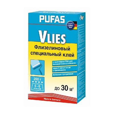 Клей для обоев флизелиновый Pufas Euro 3000 Vlies Kleber (0,2 кг) YYSQLAFQiHZLB8ZpK7bIP0 - фото 11278