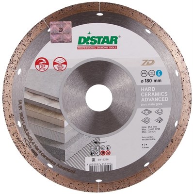 DISTAR Круг алмазный 1A1R 180x1,4x8,5x25,4 Hard ceramics Advanced 11120528014 - фото 14274