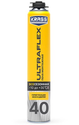 KRASS ULTRAFLEX 40 ПЕНА МОНТАЖНАЯ ПИСТОЛЕТНАЯ ВСЕСЕЗОННАЯ (0,6л) 0001011A - фото 14663