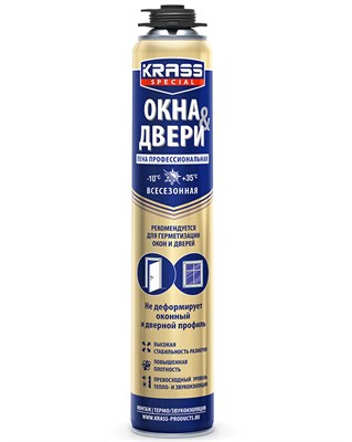 KRASS Special Пена монтажная  для окон и дверей пистолетная Всесезонная (0,75л) zf8JF_-jhrioSxo5rUzYu1 - фото 18297